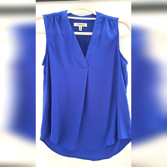 CHAUS | Royal Blue ladies' sleeveless top - Picture 1 of 4